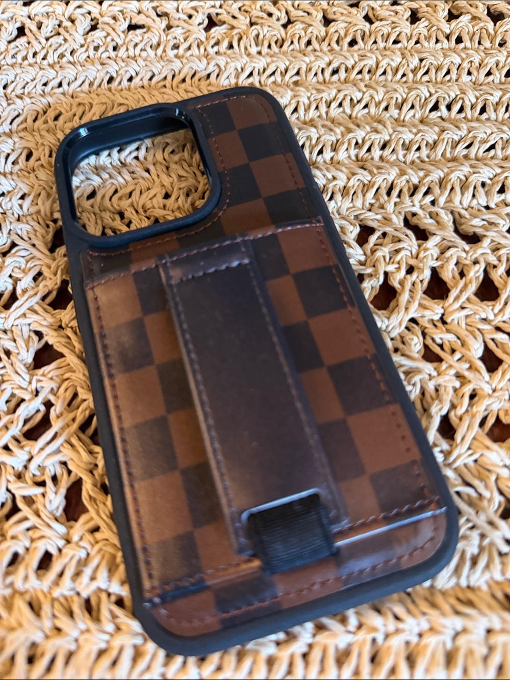 Walli iPhone 15 pro Checkered Card Slot Phone Case-never used.